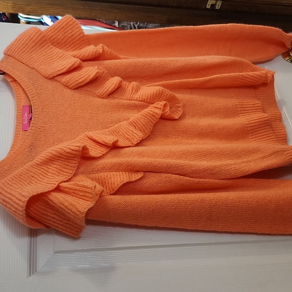 Lilly Pulitzer Orange Ruffle Sweater